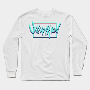 Uninspired neon blue red and navy typography Long Sleeve T-Shirt